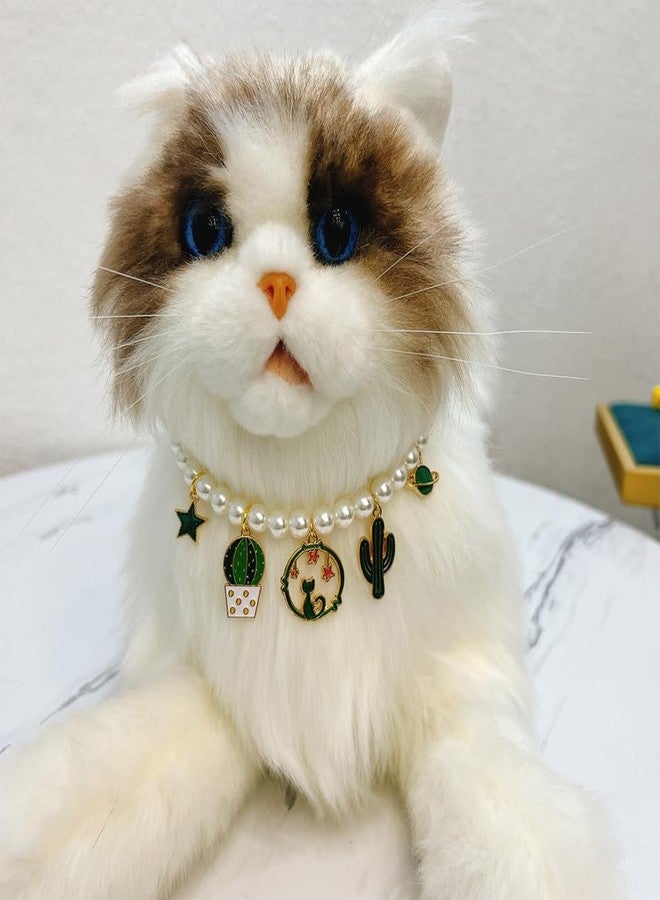 Ouliget Pet Cat Pearl Collar,Adjustable Cute Cat Dog Necklace,Fashion Pearl Jewelry Gifts Pendant for Small Animal Gift Decoration,8 to 10 inches - Image 5